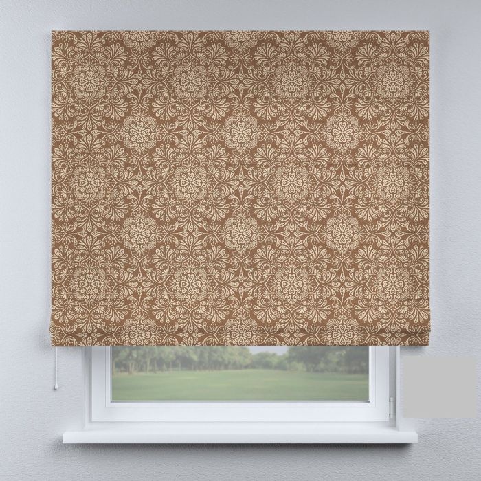 Римська штора з фотодруком візерунки коричневі
