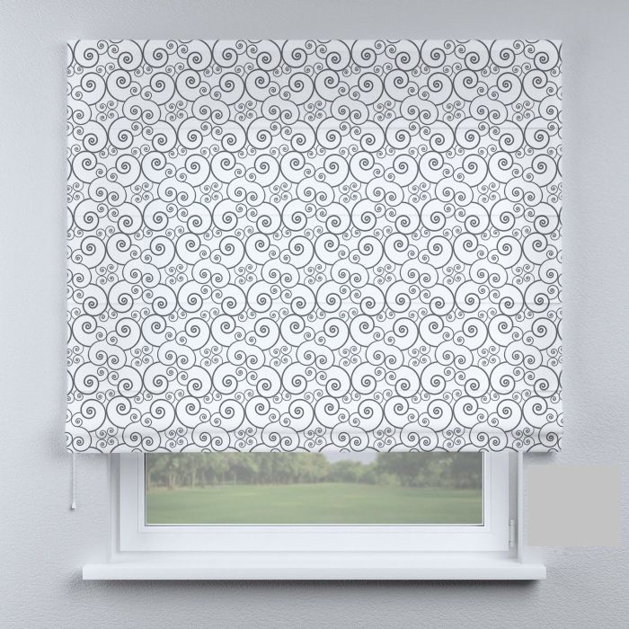 Римська штора з ланцюжковим карнизом вензеля білі