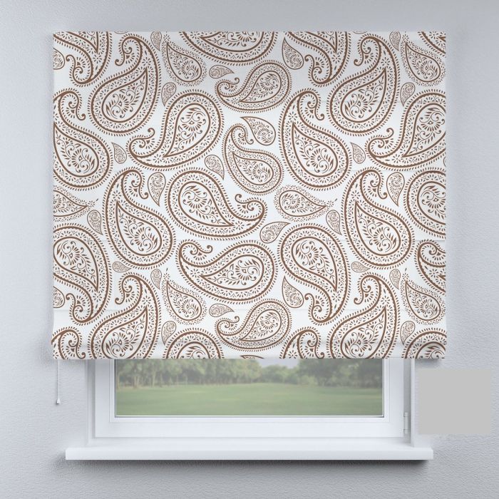 Римська штора з ланцюжковим карнизом краплі молочні