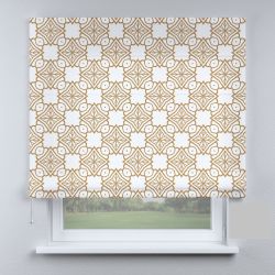 Римська штора з фотодруком ромби молочні