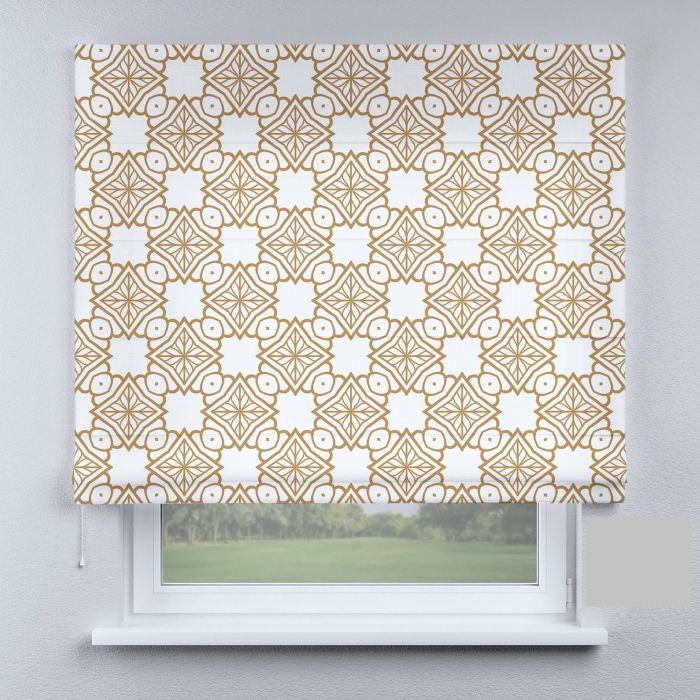 Римська штора з фотодруком ромби молочні