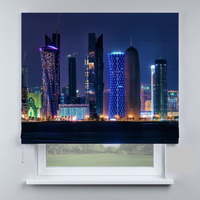 Римська штора DECOLIV ночной город разноцветный