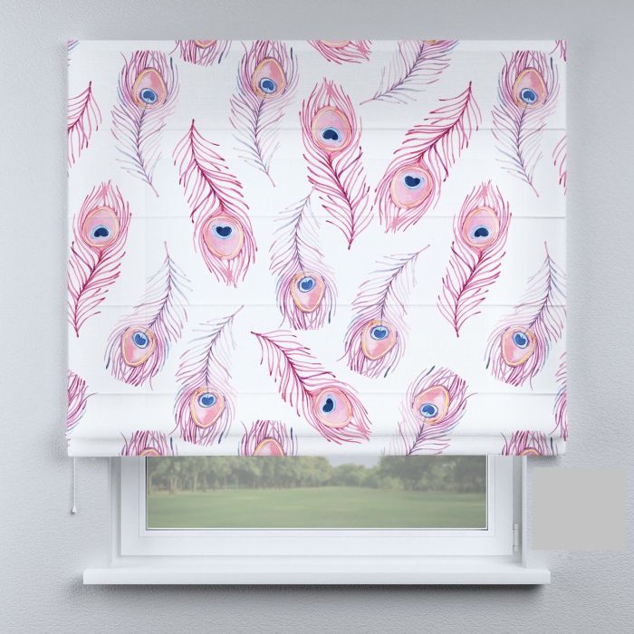 Римська штора з ланцюжковим карнизом перо павича