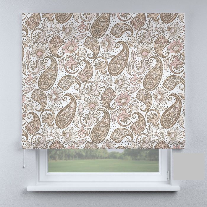 Римська штора DECOLIV капли коричневые с розовым