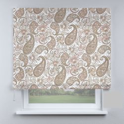 Римська штора з фотодруком краплі коричневі з рожевим