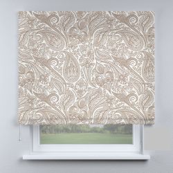 Римська штора DECOLIV капли коричневые с цветами