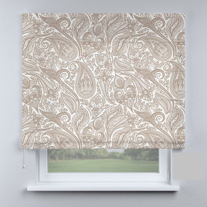 Римська штора DECOLIV капли коричневые с цветами