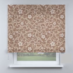 Римська штора DECOLIV вензеля коричневые с цветами