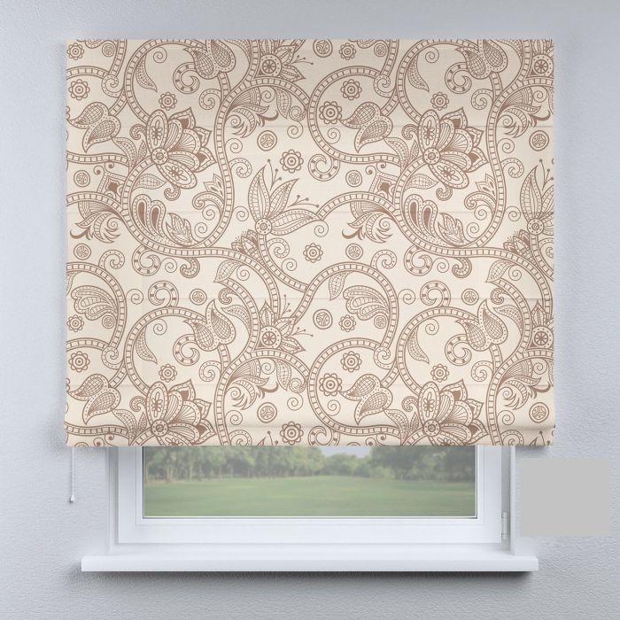 Римська штора з ланцюжковим карнизом вензеля з перлиною