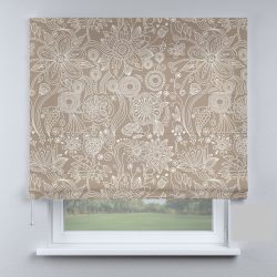 Римська штора з фотодруком вензеля з кругами коричневі