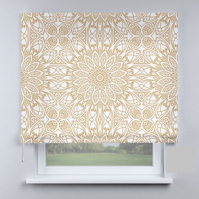 Римська штора з ланцюжковим карнизом сонячні візерунки