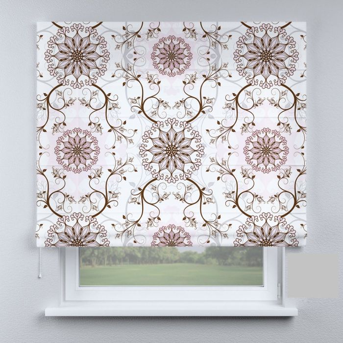 Римська штора з ланцюжковим карнизом візерунки з квітами