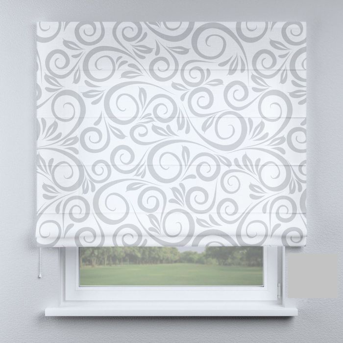 Римська штора DECOLIV крюк с вензелями серыми