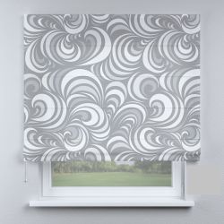 Римська штора з фотодруком вензеля великі сірі