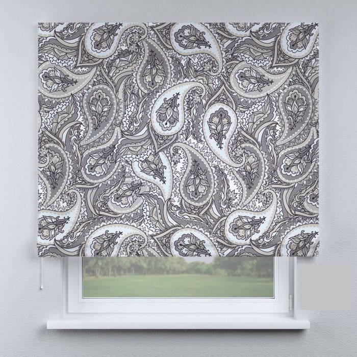 Римська штора з ланцюжковим карнизом краплі темно-сині