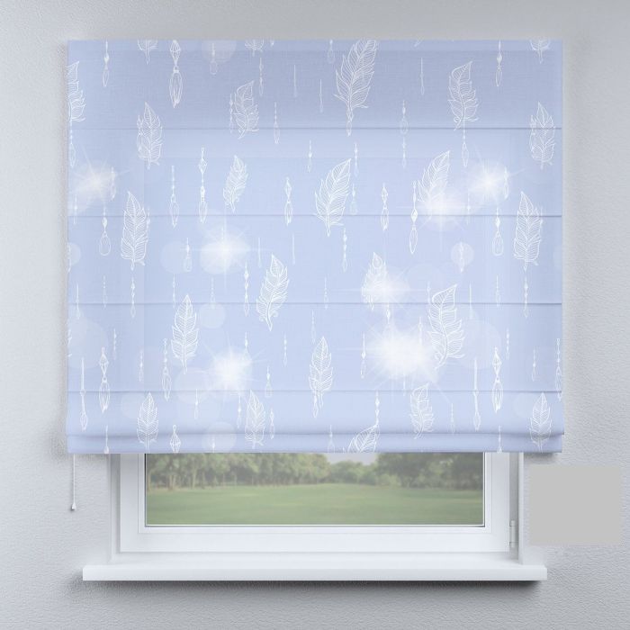 Римська штора з ланцюжковим карнизом перо біле