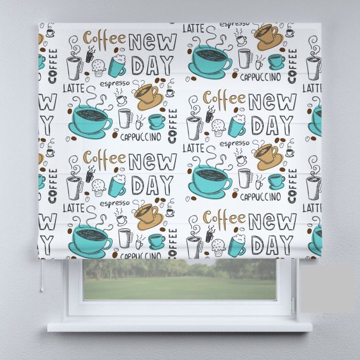 Римська штора з ланцюжковим карнизом чашка кави