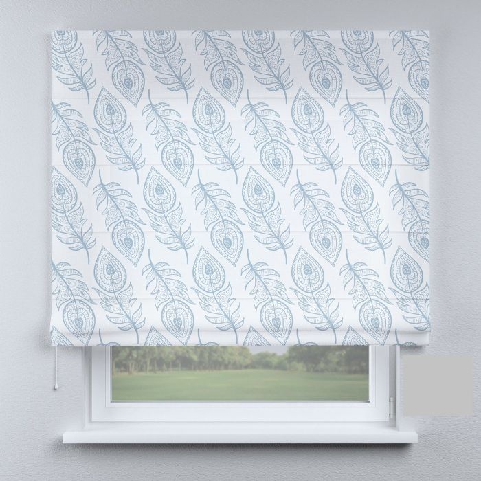 Римська штора з фотодруком перо маленьке блакитне