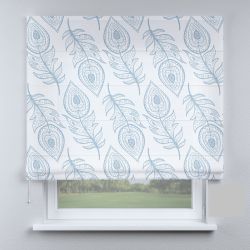 Римська штора з ланцюжковим карнизом перо велике блакитне