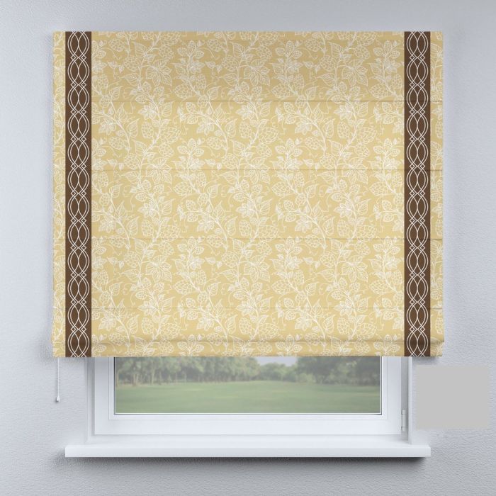 Римська штора з ланцюжковим карнизом канти світло-коричневі