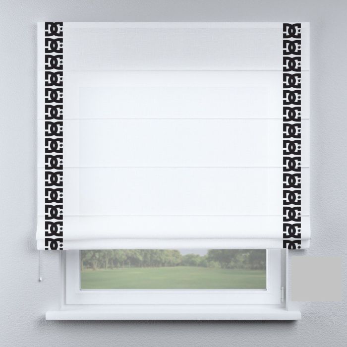 Римська штора з ланцюжковим карнизом білі з кантами