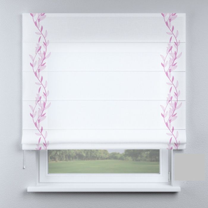 Римська штора з фотодруком білі з рожевими гілками