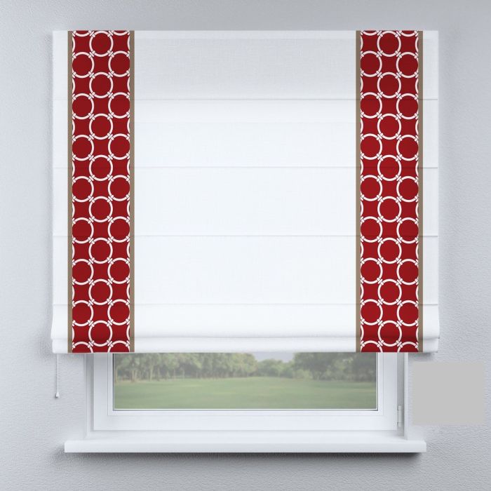 Римська штора з фотодруком білі з великими кільцями