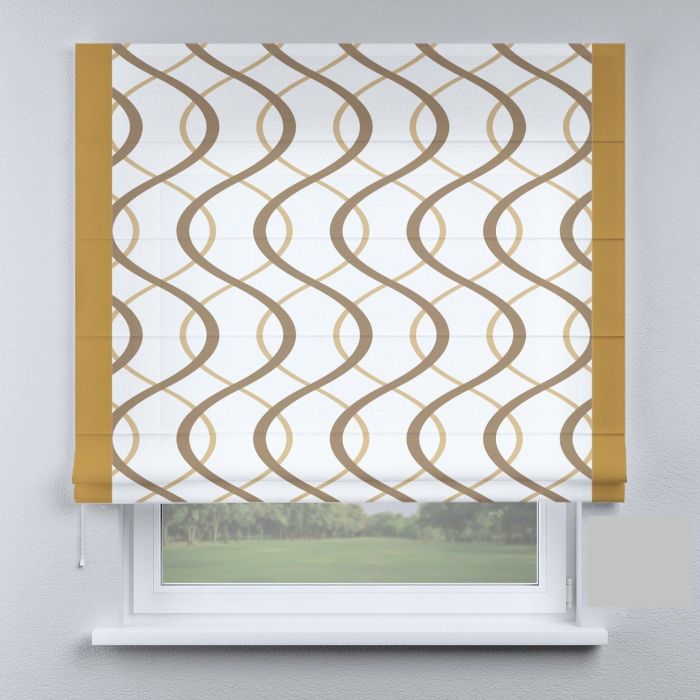 Римська штора з ланцюжковим карнизом хвилі коричневі великі