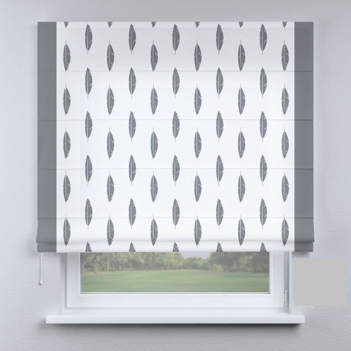 Римська штора з фотодруком сірі листя