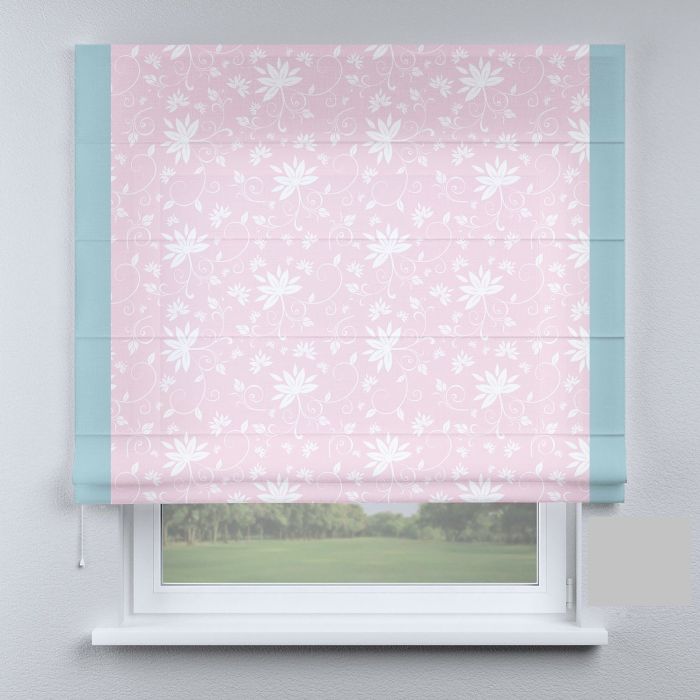 Римська штора DECOLIV белые листья с кантом