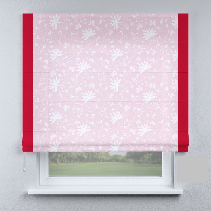 Римська штора DECOLIV белые с кантом красным