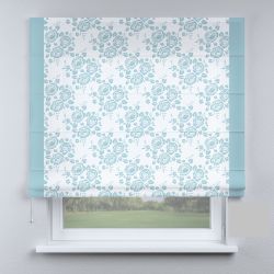 Римська штора з фотодруком квіти бірюзові