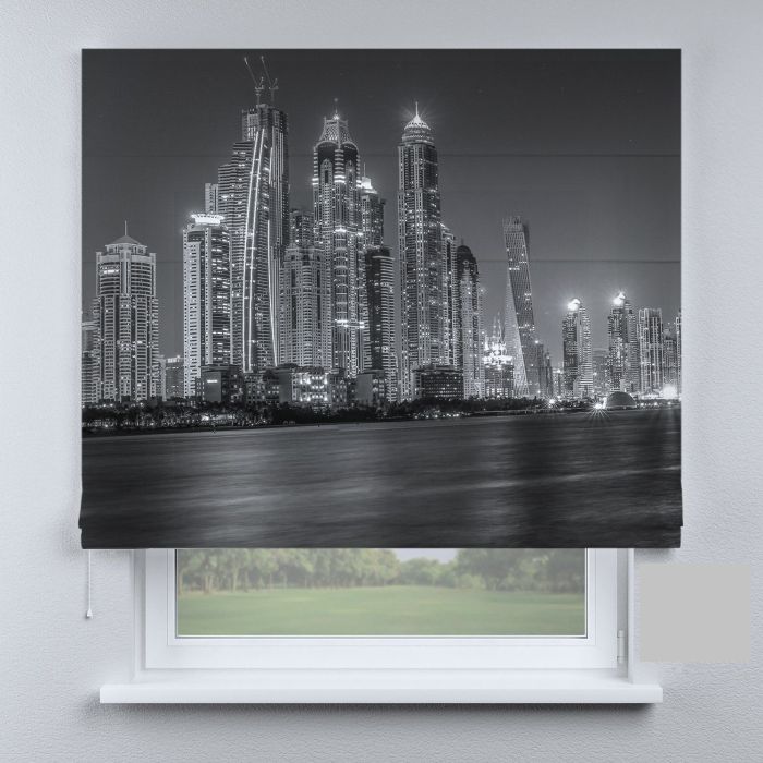 Римська штора з ланцюжковим карнизом вежі чорно-білі