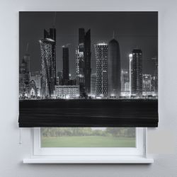 Римська штора з ланцюжковим карнизом місто чорно-біле