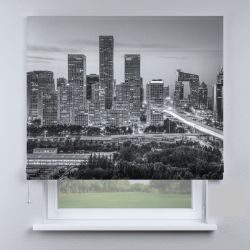 Римська штора з фотодруком хмарочоси чорно-білі