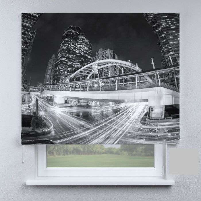 Римська штора з фотодруком міст у чорно-білих тонах