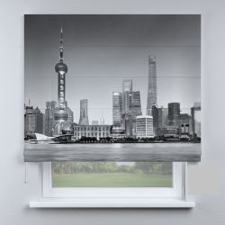 Римська штора з фотодруком шпиль чорно-білий