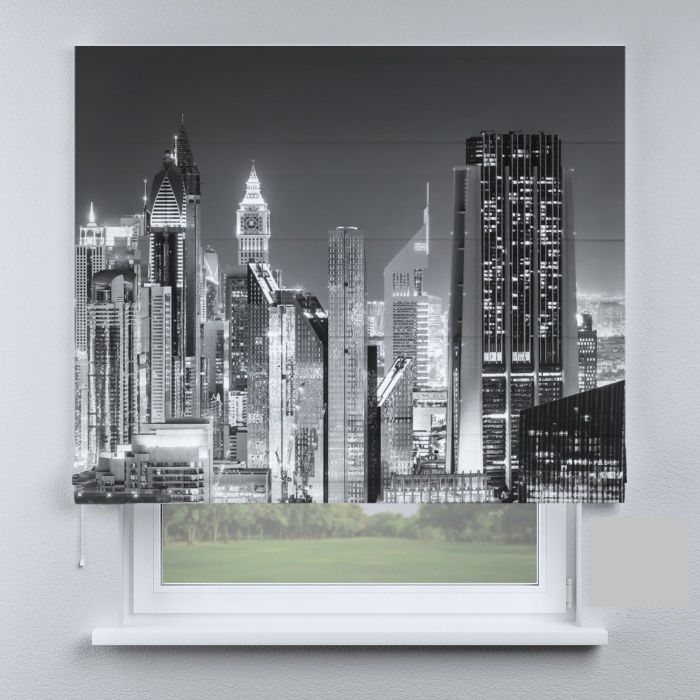 Римська штора з фотодруком місто в чорно-білих тонах