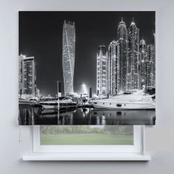 Римська штора з ланцюжковим карнизом катер на чорному тлі