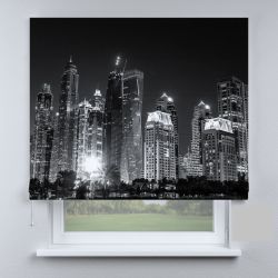 Римська штора з ланцюжковим карнизом хмарочоси на набережній