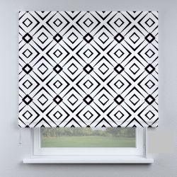 Римська штора з фотодруком ромби чорні маленькі