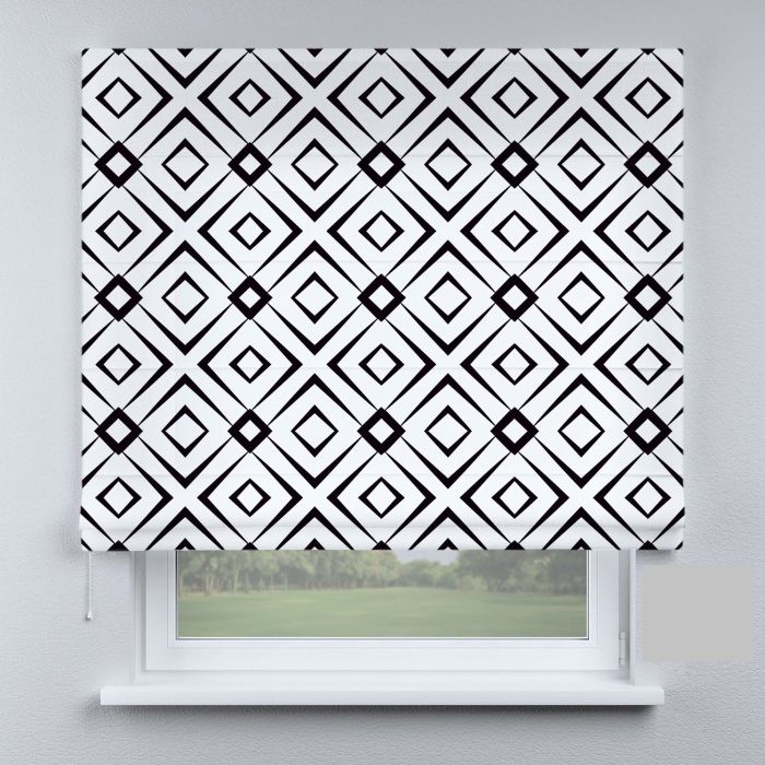 Римська штора з фотодруком ромби чорні маленькі