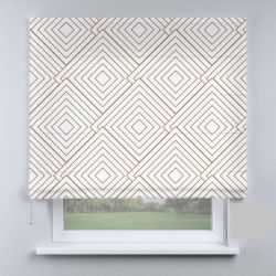 Римська штора з ланцюжковим карнизом ромби великі коричневі