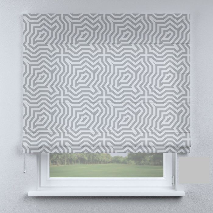 Римська штора з ланцюжковим карнизом мозаїка сіра