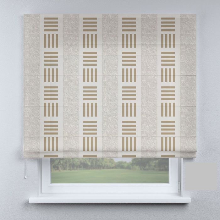 Римська штора з ланцюжковим карнизом смужки світло-коричневі