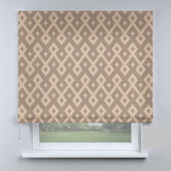 Римська штора з ланцюжковим карнизом темно-коричневі ромби