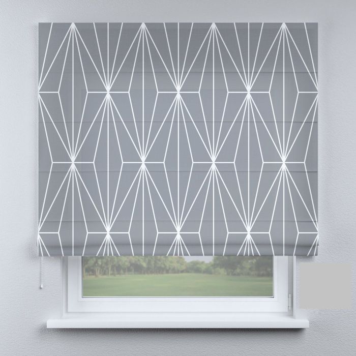 Римська штора з ланцюжковим карнизом трапеція сіра