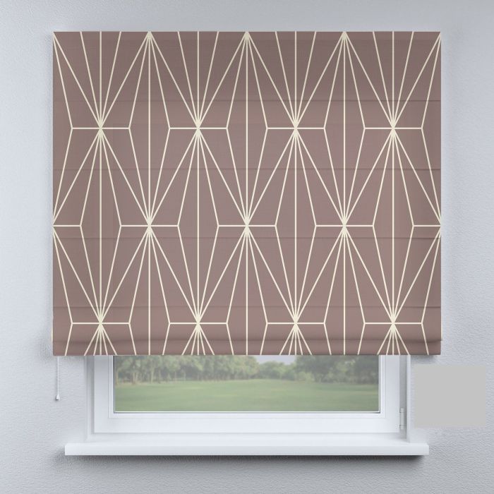 Римська штора з ланцюжковим карнизом трапеція коричнева