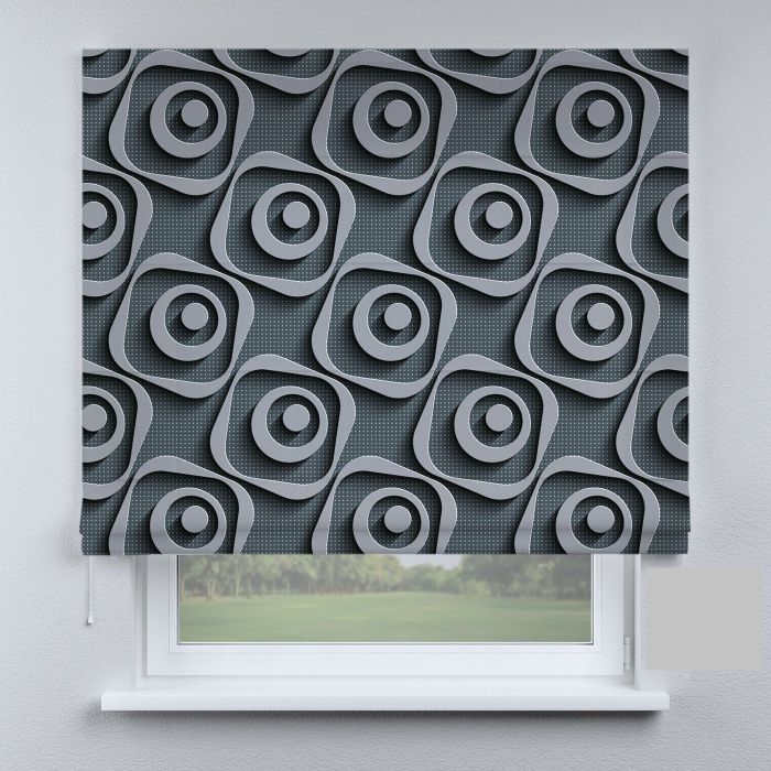 Римська штора з ланцюжковим карнизом фігурки в темних тонах