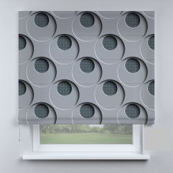 Римська штора з фотодруком круги в темних тонах